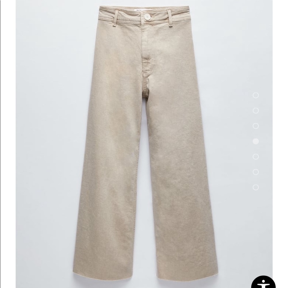 NWT zara marine straight jeans in stone. Size 6. Perfect for summer!!